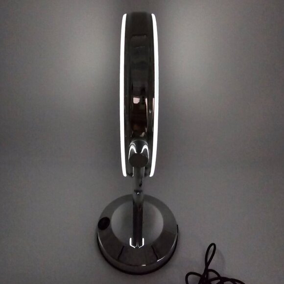 7.5" Double Sided Lighted Free-Standing Mirror, Chrome Finish - Picture 12 of 13
